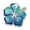 Hibiscus Flower Hawaiian Blue Vinyl Bumper Sticker Decal 5" view 1