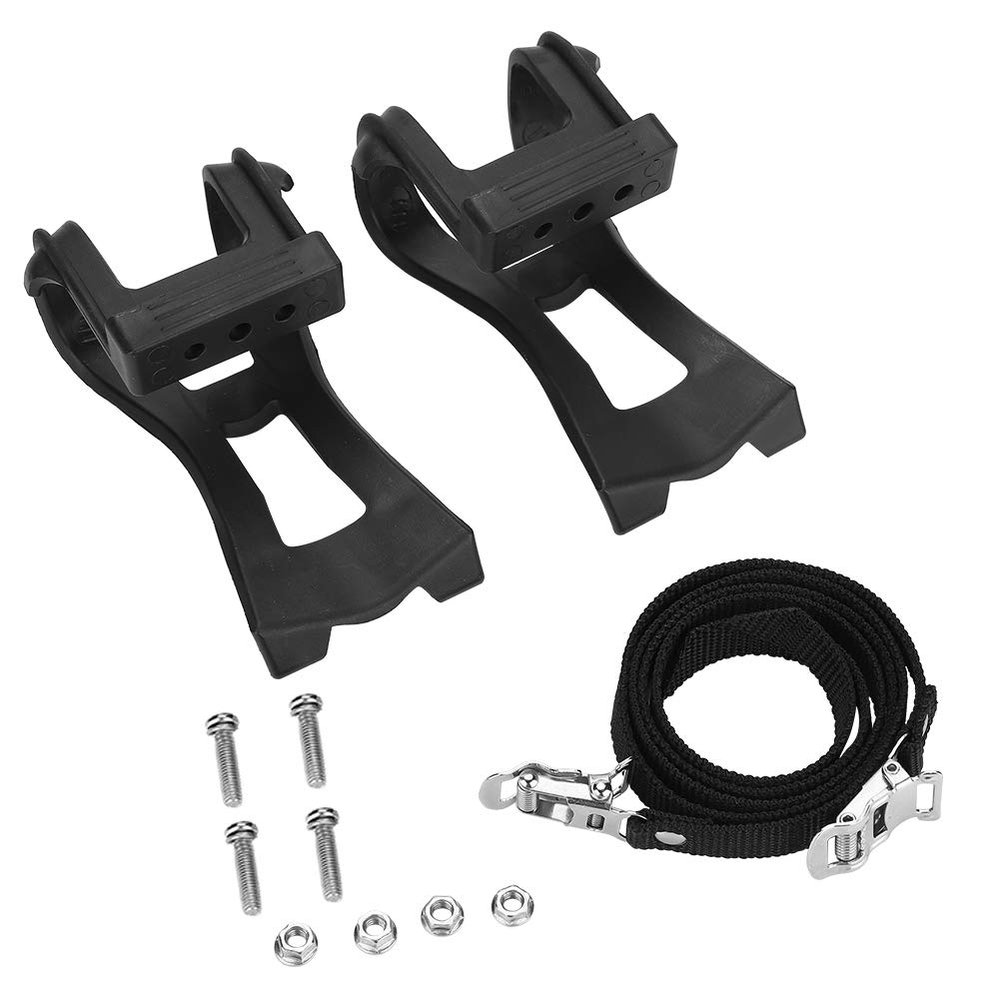 Keenso Pedal Straps, Adjustable Toe Clips with Strap Belts Cycling Road Mountain for Bicycle Pedal Bicycle and Accessories