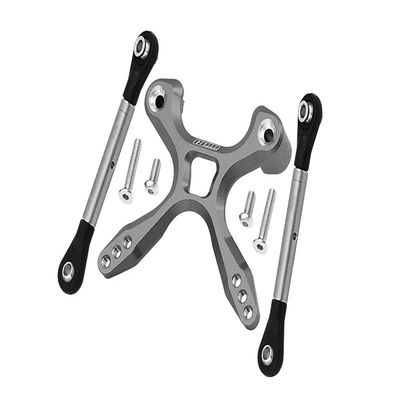GPM For Traxxas Ford GT 4-Tec 2.0 (83056-4) Upgrade Parts Titanium Rear Tie Rods With Stabilizer - 7Pc Set Gray Silver