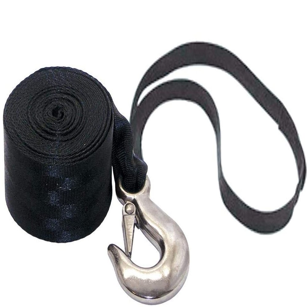 SENECA Marine PWC Jet Ski Winch Strap with Heavy Duty Hook 12' Length x 1" Width with 18" Soft Hook Loop 4500lb Break Strength