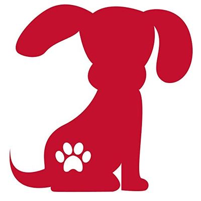 Cute Puppy Y0108 Vinyl Sticker Decals (Pack of 2) for Car Window Laptop Phone (3" x 3", RED)
