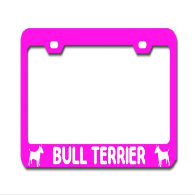 Bull Terrier Dog Cat Puppy Pink US Canada License Plate Frame Tag Border