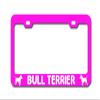 Bull Terrier Dog Cat Puppy Pink US Canada License Plate Frame Tag Border view 1