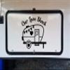 Black Our Love Shack Vinyl Decal - Camping Trailer RV - Die Cut Sticker - 18w x 15h inches view 1
