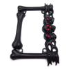HongK- Black Metal Skull Motorcycle License Plate Tag Frame Holder Compatible With H-D view 3