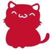 Cute Fat Cat Y0171 Vinyl Sticker Decals (Pack of 2) for Car Window Laptop Phone (6" x 6", RED) view 1