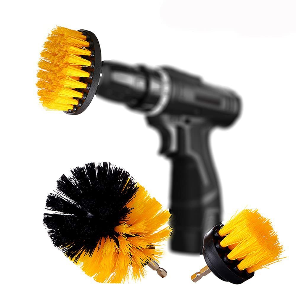 CarCarez All Purpose Drill Brush Attachment Set of 3 - Power Scrubbing Drill Attachment