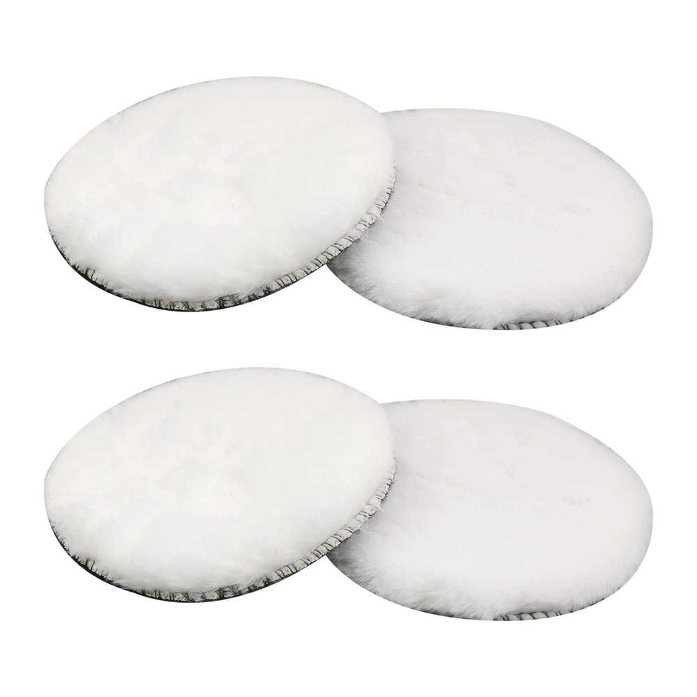 Utoolmart 5" Wool Polishing Pad Hook and Loop Buffing Wheel for Car Auto Orbital Polisher Buffer 8Pcs