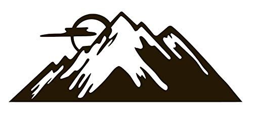 Mountain Sun y0049 Vinyl Sticker Decals (Pack of 2) for Car Window Laptop Phone (12" x 4.7", Black)