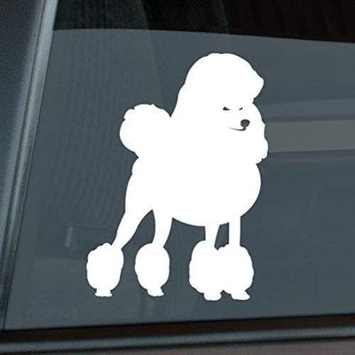 Mister Petlife Poodle Sticker Vinyl Auto Window v3 Standard White 4.03" x 5.50"