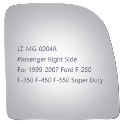 JZSUPER Upper Towing Mirror Glass fit for 99-07 Ford F250 F350 F450 F550 Super Duty Pickup Truck Passenger Right Side RH Flat Replacement Including Adhesive