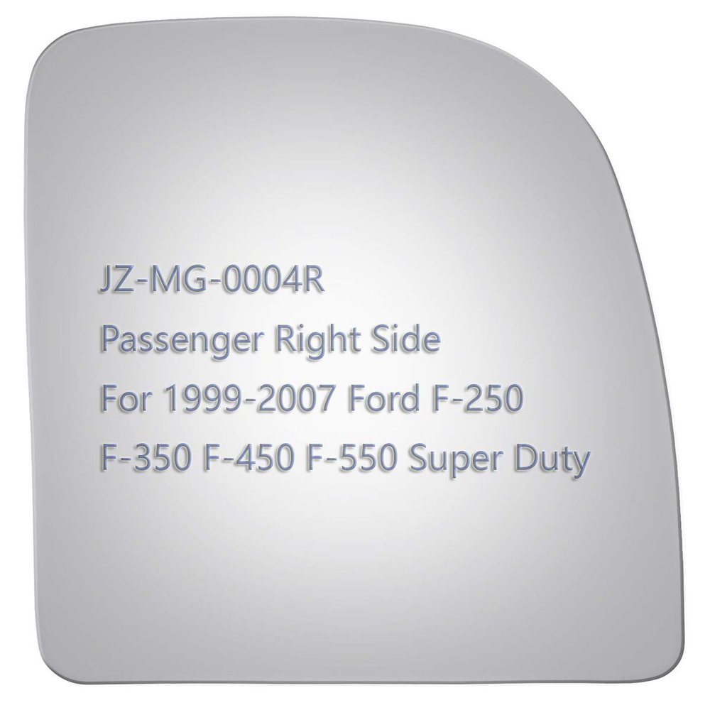 JZSUPER Upper Towing Mirror Glass fit for 99-07 Ford F250 F350 F450 F550 Super Duty Pickup Truck Passenger Right Side RH Flat Replacement Including Adhesive
