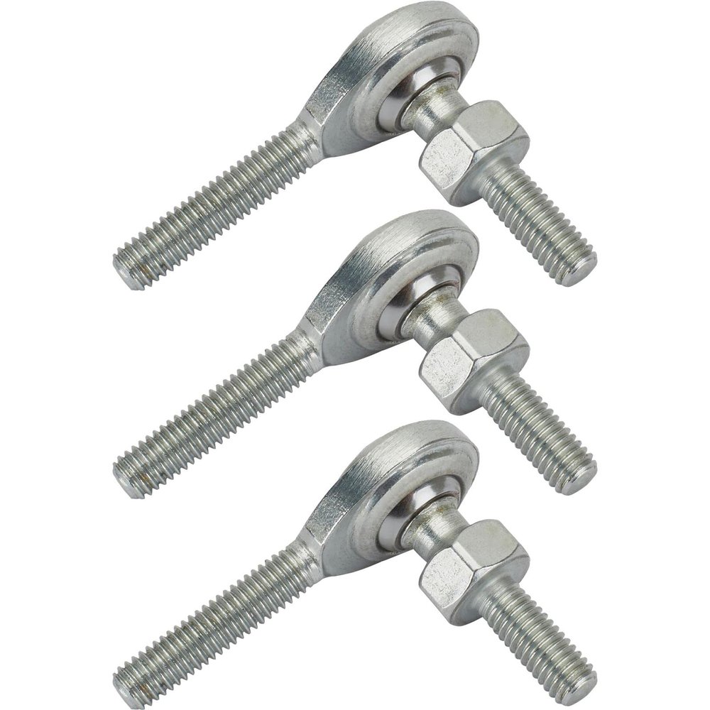 Steel 3/16 Inch RH Male Heim Joint Rod Ends with Stud 3 Pack