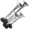 New Chrome 4 Trumpet Train Horn for Trucks Cars with 12 Volt Solenoid Valve Zinc view 1