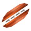 R/C Car Parts : Aluminum Chassis Side Bars For Traxxas 1/10 Maxx 4WD Monster Truck - 1Pr Set Orange view 1