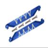R/C Car Parts : Aluminum Chassis Side Bars (Silver Inlay Version) For Traxxas 1/10 Maxx 4WD Monster Truck - 1Pr Set Blue view 1