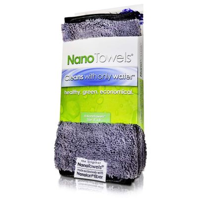 Life Miracle Nano Towels Minis - Amazing Eco Fabric that Cleans Virtually Any Surface with Only Water. Travel Size. No More Paper Towels Or Toxic Chemicals. 4-Pack (8x8, Grey)