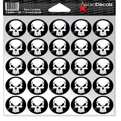 Award Decals Enforcer White/Black Stickers 100 1" 20mil Vinyl Made in USA