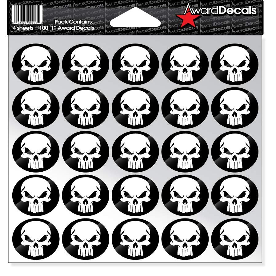 Award Decals Enforcer White/Black Stickers 100 1" 20mil Vinyl Made in USA