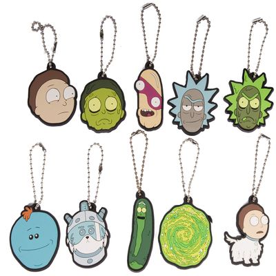 Party Favors- Set of 10 Officially Licensed Rick And Morty Key Chains/ Charms