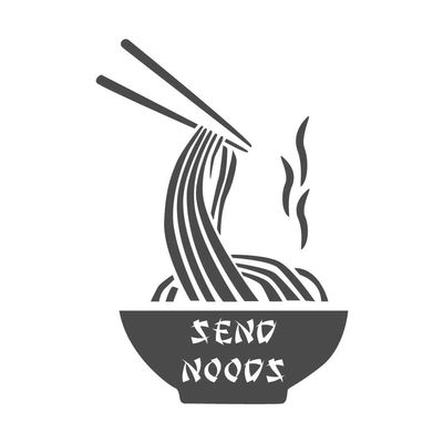 Send Noods Ramen Noodle Bowl 11 inch Dark Gray Indoor Outdoor Vinyl Decal