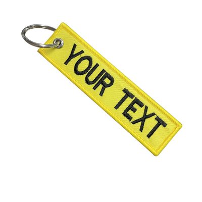 Graceful life Custom Personality Embroidery Text keychain for Car and Motor,Custom ATV Car Keychains Keyring taxiway sleutelhanger (Yellow)