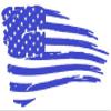Cartat2s Distressed American Flag Old Glory Grunge Look Patriotic Car Truck Vinyl Decal Blue Purple Silver Pink Choose Size (5x3.25, Blue) view 1