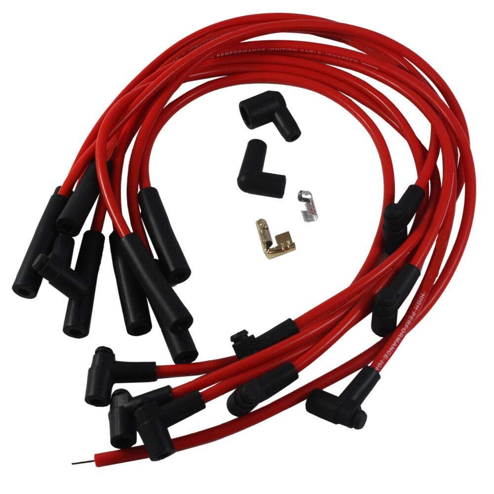 New Red BBC Big Block Chevy 454 Spark Plug Wires Set HEI STR Over Valve Cover