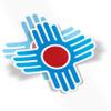 2 Zia Stickers: 4 x 4 inch Custom Colors Weatherproof Window Vinyl Sticker Decals of New Mexico Native American Sun Symbol for Car or Laptop (Sky Blue) view 1