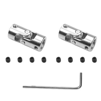 Fielect 2pcs 10mm to 10mm Inner Dia Rotatable Universal Steering Shaft U Joint Coupler L35 x D16