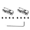 Fielect 2pcs 10mm to 10mm Inner Dia Rotatable Universal Steering Shaft U Joint Coupler L35 x D16 view 1