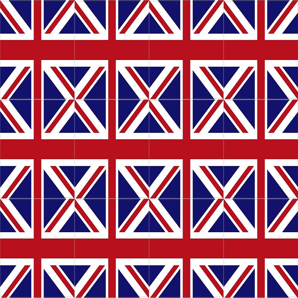 12 Pack 2" Great Britain Square Flag Sticker