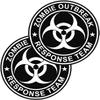 2 Pack 4" Zombie Outbreak Response Team Sticker Black/White view 1