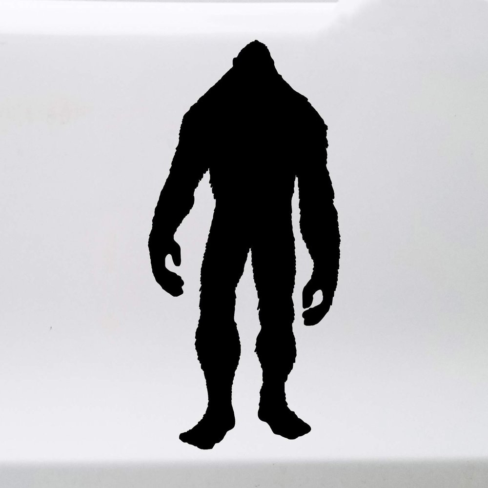 Minglewood Trading Silver - Bigfoot Vinyl Decal - Creature PNW - Die Cut Sticker - 13w x 22h inches