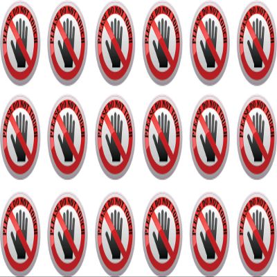 StickerTalk Do Not Touch Vinyl Stickers, 18 Stickers, 1 inch by 1 inch Each