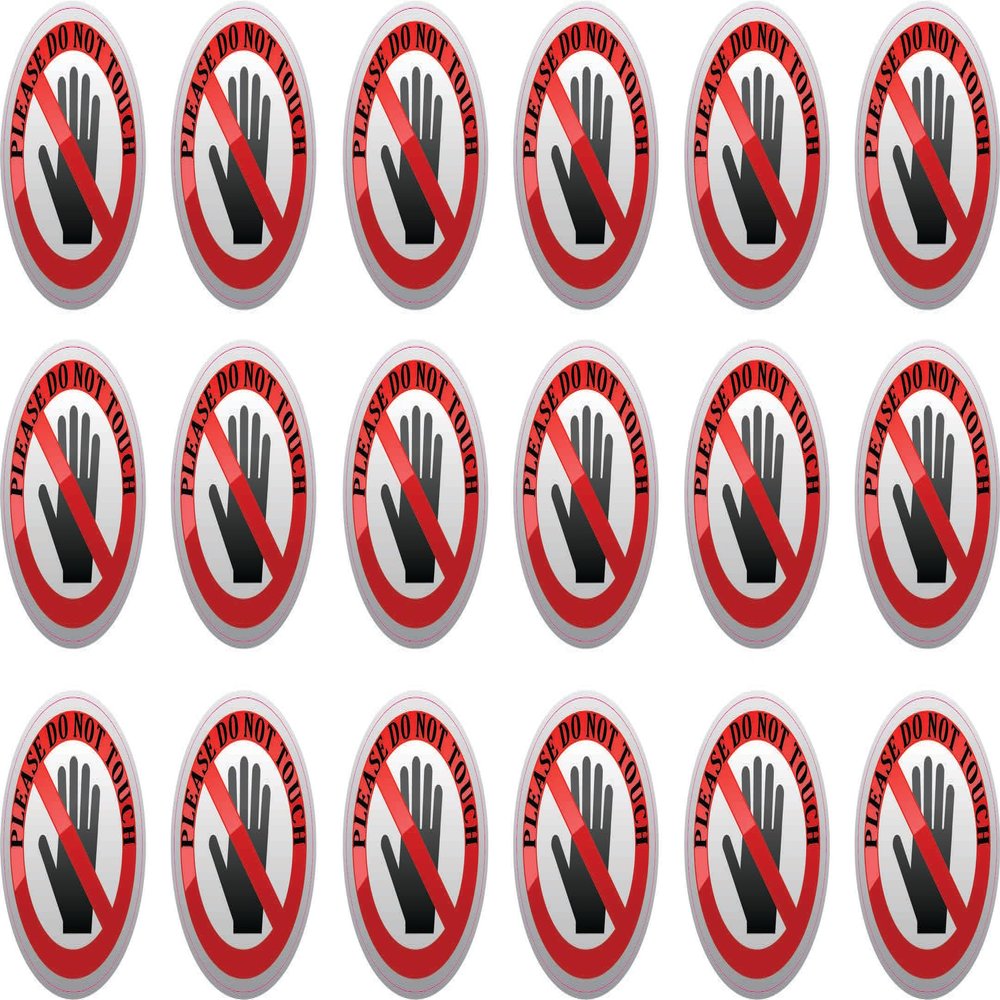 StickerTalk Do Not Touch Vinyl Stickers, 18 Stickers, 1 inch by 1 inch Each