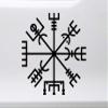 Minglewood Trading Black - Viking Compass Vinyl Decal V2 - Norse Vegvisir Magic Rune Pagan - Die Cut Sticker - 12w x 12h inches view 1