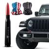Alpha Defense Round Style Antenna 50 Cal Round Shaped Aluminum Rust Resistant 5.5" Jeep Wrangler + Most Trucks Radio Antenna + Face Shield Alpha Defense Set of 2 (Red) view 1