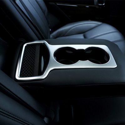 ABS Plastic Rear Row Cup Holder Cover Frame Trim Matte Silver for Land Rover Range Rover Sport 2014 2015 2016 2017
