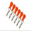 Body Clips + Silicone Mount For 1/5 To 1/8 RC Cars - 6Pc Set Orange view 1