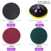 Carkio 17 Pieces 5 Inch Drill Power Scrub Pads Kit, Includes Pad Holder, Scrubbing Pads (Red, Green, Gray) with Extend Long Attachment, Car Polishing Pad Set view 3