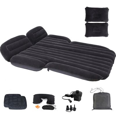 Onirii Inflatable SUV Air Mattress,Thickened Flocking Inflatable Car Camping Travel Air Mattress with 2 Pillows & Air Pump,Portable Car Sleeping Bed for SUV|MPV|Minivan