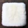 LOVEHOME Square Sheepskin Chair Cushion,Fluffy Wool Car Interior Seat Cover,Soft Seat Cushion Warm Fit for Auto Square Table-White 50x50cm(20x20inch) view 1