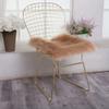 LOVEHOME Square Sheepskin Chair Cushion,Fluffy Wool Car Interior Seat Cover,Soft Seat Cushion Warm Fit for Auto Square Table-Brown 45x45cm(18x18inch) view 1