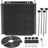 American Volt 30 Row Heavy Duty Black Aluminum Engine Transmission Oil Cooler 3/8" Inch ID Water Coolant Hose 6AN Mounting Kit High Performance Truck Van SUV RV Trailer Towing view 1