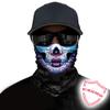 Obacle Skull Face Mask for Women Men Dust Wind UV Sun Protection Seamless Bandana Face Mask for Rave Festival Motorcycle Riding Biker Fishing Outdoor Running 3D Tube Mask (Women Purple Blue Face) view 2