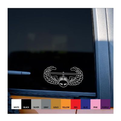 Air Assault Badge Vinyl Decal (Gray (Silver), 5 inches Wide)