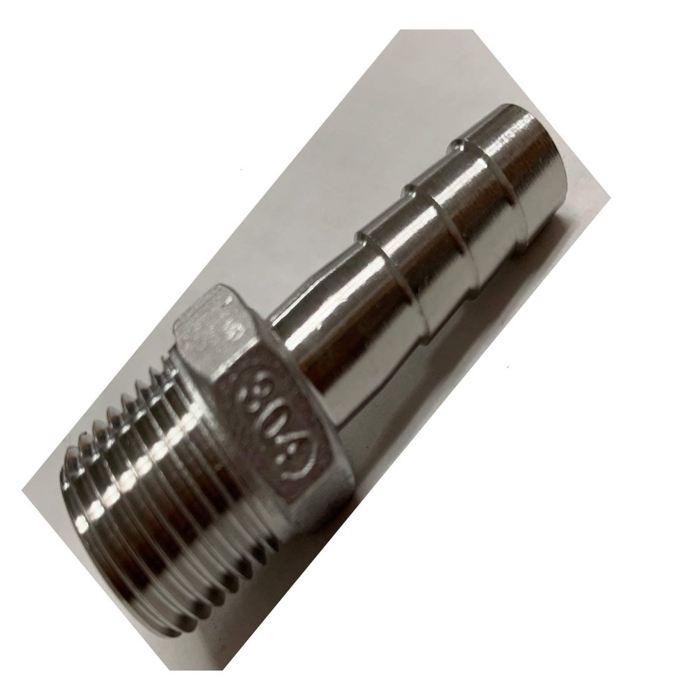 Pipe Fitting 1/2" NPT Male to 1/2" Barb Hose ID Heater Oil Fuel Gas Stainless Steel