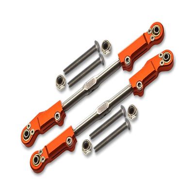GPM Arrma 1/8 KRATON/Notorious/Outcast Aluminum+Stainless Steel Rear Upper ARM TIE Rod -10PC Set (Orange)