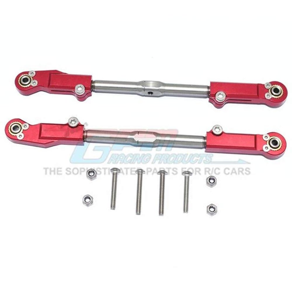 GPM Arrma 1/8 KRATON/Notorious/Outcast Aluminum+Stainless Steel Rear Upper ARM TIE Rod -10PC Set (red)